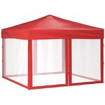 vidaXL Tente de réception pliable avec parois Rouge 3x3 m