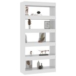 vidaXL Bibliothèque/Séparateur de pièce Blanc brillant 80x30x166 cm