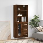 vidaXL Buffet haut Chêne marron 69 5x34x180 cm Bois d'ingénierie