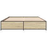 vidaXL Cadre de lit chêne sonoma 120x190 cm bois d'ingénierie et métal