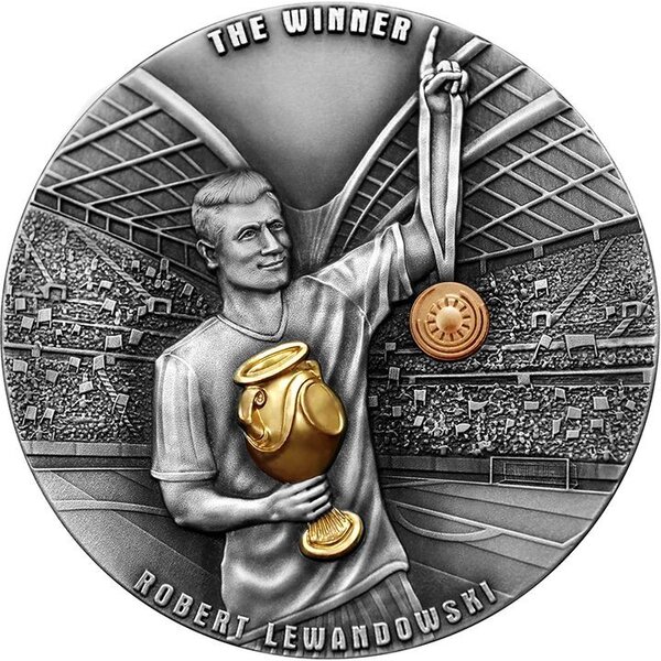 WINNER ROBERT LEWANDOWSKI The Way to the Dreams 2 Once Argent Monnaie 5 Dollars Niue 2023