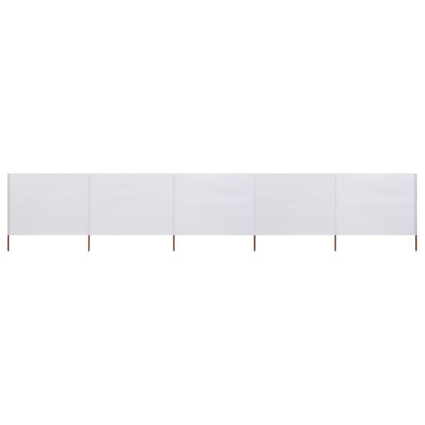 vidaXL Paravent 5 panneaux Tissu 600 x 120 cm Blanc sable