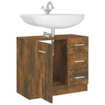 vidaXL Armoire de lavabo Chêne fumé 63x30x54 cm Bois d'ingénierie