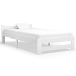 vidaXL Cadre de lit Blanc Bois de pin massif 100x200 cm