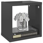 vidaXL Étagères cube murales 6 Pièces gris brillant 22x15x22 cm
