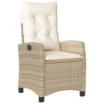 vidaXL Ensemble à manger de jardin et coussins 7 Pièces beige poly rotin