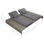 vidaXL Salon de jardin 5 Pièces avec coussins Résine tressée Gris