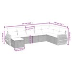 vidaXL Salon de jardin 8 Pièces avec coussins noir résine tressée