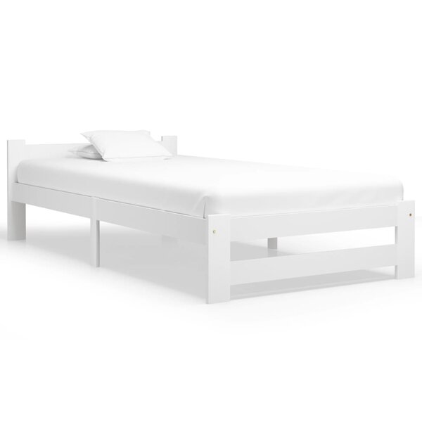 vidaXL Cadre de lit Blanc Bois de pin massif 90x200 cm