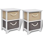 vidaXL Table de chevet 2 Pièces Bois