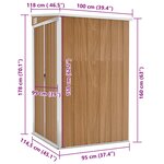 vidaXL Remise de jardin murale Marron 118x100x178 cm Acier galvanisé