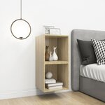 vidaXL Armoires murales 2 Pièces Chêne Sonoma 37x37x37 cm Bois ingénierie