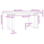 vidaXL Table basse cadre en O 100x50x45 5 cm bois de pin massif fonte