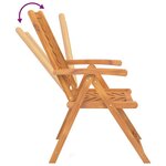 vidaXL Chaises de jardin inclinables lot de 3 bois massif d'acacia