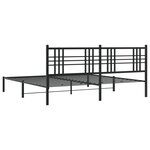 vidaXL Cadre de lit métal avec tête de lit noir 193x203 cm