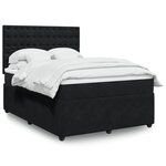 vidaXL Sommier à lattes de lit avec matelas Noir 140x190 cm Velours