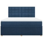 vidaXL Sommier à lattes de lit avec matelas Bleu 180x200 cm Tissu