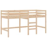 vidaXL Lit mezzanine enfants et tunnel blanc/noir 90x190 cm pin massif