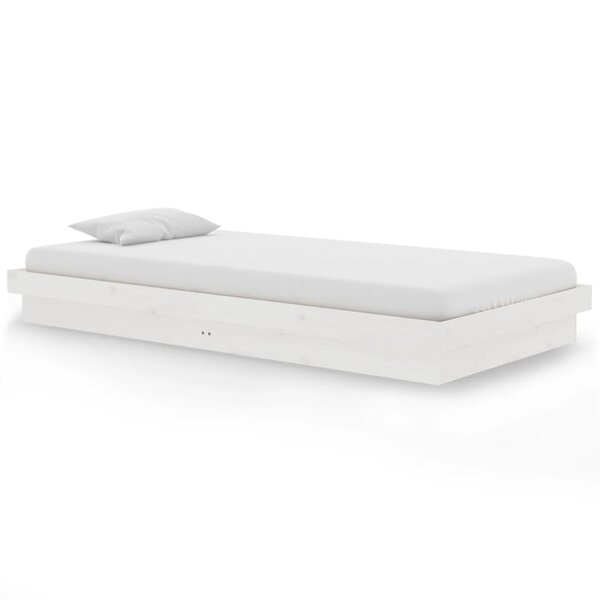 vidaXL Cadre de lit Blanc Bois massif 100x200 cm