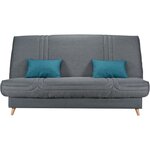 COMFORT BULTEX Clic clac 3 places - Tissu anthracite - 192 x 95 x 101 - MONA
