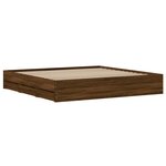 vidaXL Cadre de lit et tiroirs chêne marron 160x200 cm bois ingénierie