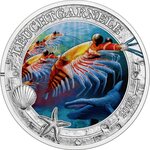 Pièce de monnaie en Cupronickel 3 Euro g 16 Millésime 2023 Luminous Marine Life ANTARCTIC KRILL