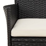 vidaXL Ensemble de bistro de jardin 5 Pièces coussins noir poly rotin