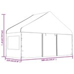 vidaXL Belvédère avec toit blanc 5 88x2 23x3 75 m polyéthylène