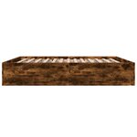 vidaXL Cadre de lit chêne fumé 200x200 cm bois d'ingénierie