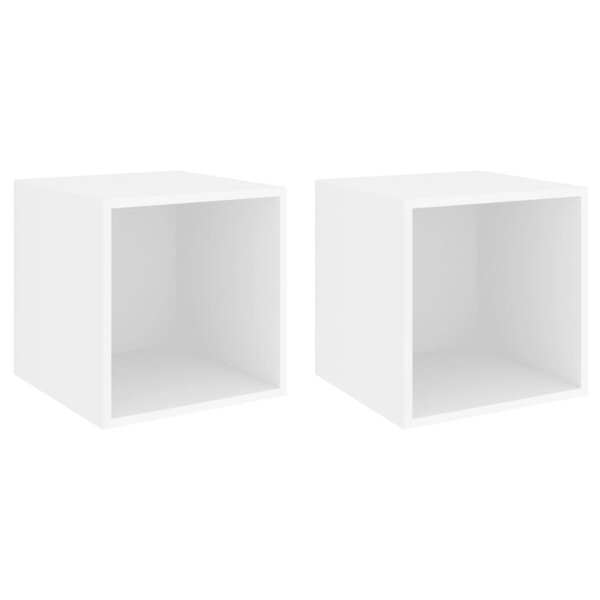 vidaXL Armoires murales 2 Pièces Blanc 37x37x37 cm Aggloméré