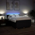 vidaXL Sommier à lattes de lit avec matelas Noir 160x200 cm Tissu