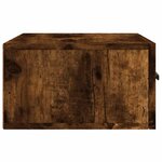 vidaXL Table de chevet murale chêne fumé 35x35x20 cm