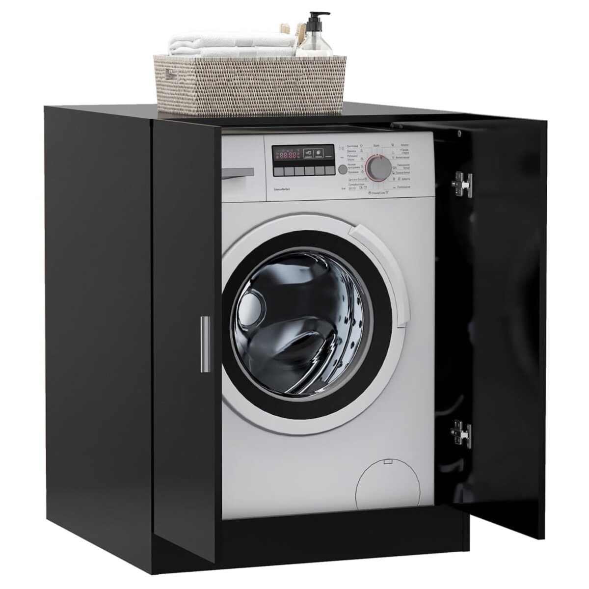 Support de rangement sur la machine à laver Noir 87x55x90,5 cm vidaXL