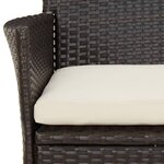 vidaXL Ensemble de bistro de jardin 3 Pièces coussins marron poly rotin