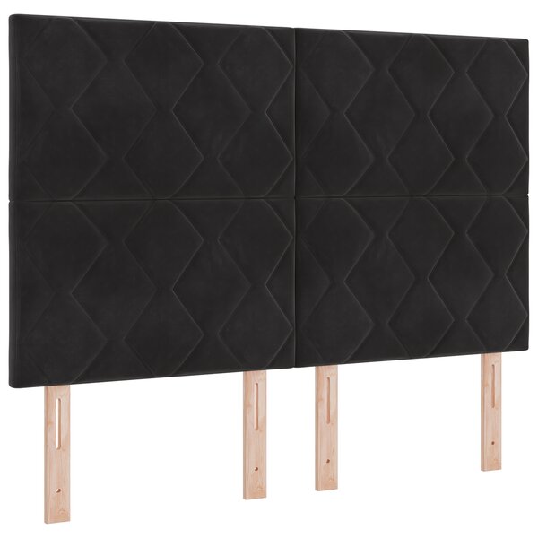 vidaXL Tête de Lit Design Blocs de Diamants Noire 160 cm Velours