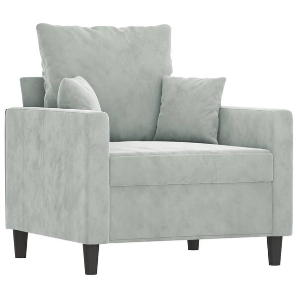vidaXL Fauteuil Gris clair 60 cm Velours
