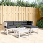 vidaXL Salon de jardin 4 Pièces avec coussins blanc bois de pin massif