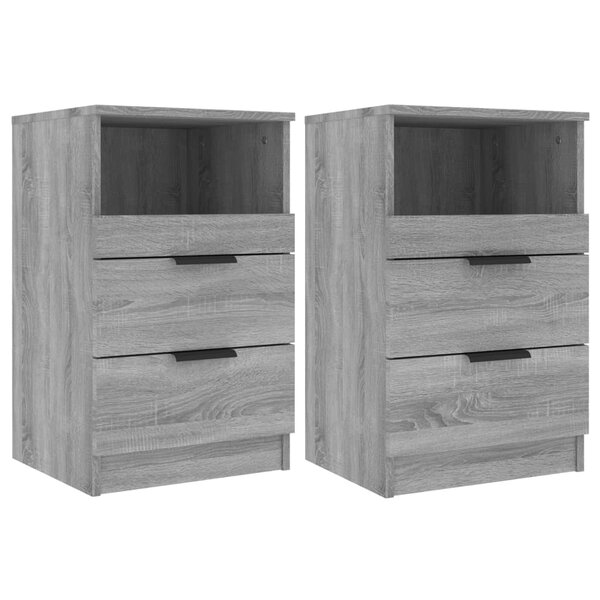 vidaXL Tables de chevet 2 Pièces Sonoma gris Bois d'ingénierie