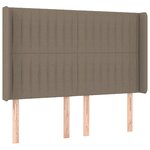 vidaXL Sommier à lattes de lit matelas et LED Taupe 140x190 cm Tissu