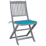 vidaXL Chaises pliables d'extérieur 6 Pièces avec coussins Bois d'acacia