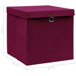vidaXL Boîtes de rangement 10 Pièces Rouge foncé 32x32x32 cm Tissu