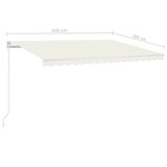 vidaXL Auvent manuel rétractable 450x300 cm Crème