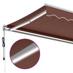 vidaXL Auvent rétractable automatique avec LED marron 450x350 cm