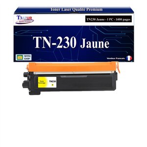 T3AZUR - Toner compatible  avec Brother HL-3040  HL-3040CN  HL-3070  HL-3070CW  TN-230 Jaune - 1 400 pages - T3AZUR