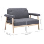 vidaXL Canapé à 2 places Tissu Gris foncé