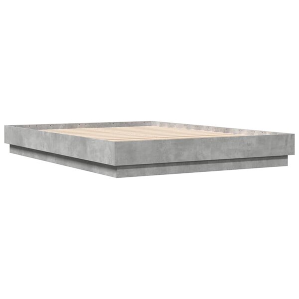 vidaXL Cadre de lit gris béton 120x200 cm bois d'ingénierie