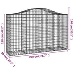 vidaXL Paniers à gabions arqués 8 Pièces 200x50x120/140 cm Fer galvanisé