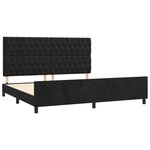 vidaXL Cadre de lit avec tête de lit Noir 200x200 cm Velours