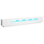 vidaXL Meuble TV avec lumières LED Blanc 300x35x40 cm