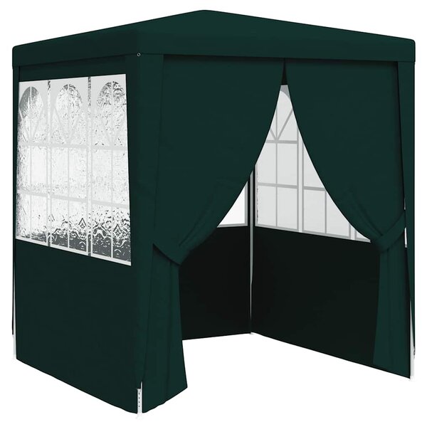 vidaXL Tente de réception avec parois latérales 2x2 m Vert 90 g/m²